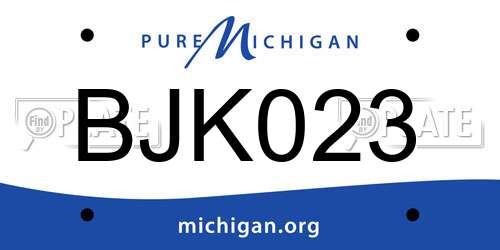 BJK023 Michigan License Plate
