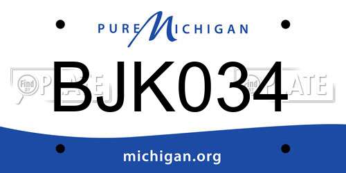 BJK034 Michigan License Plate