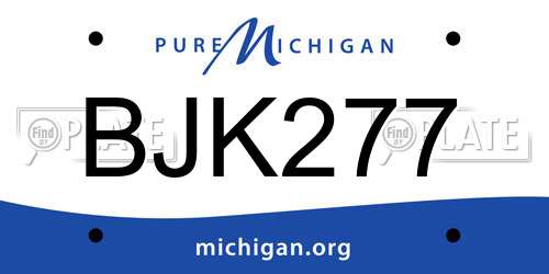 BJK277 Michigan License Plate