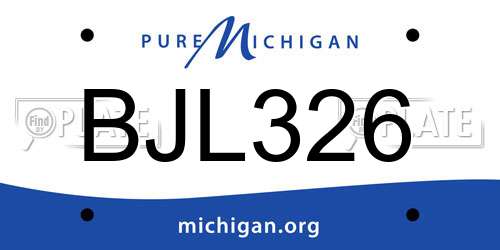 BJL326 Michigan License Plate
