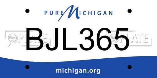 BJL365 Michigan License Plate