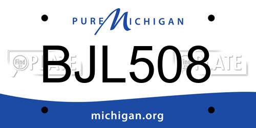 BJL508 Michigan License Plate