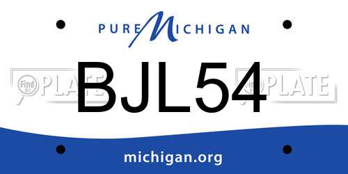 BJL54 Michigan License Plate