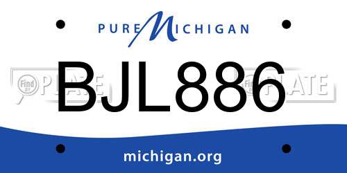 BJL886 Michigan License Plate