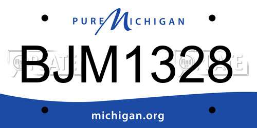 BJM1328 Michigan License Plate