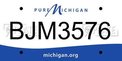 BJM3576 Michigan License Plate