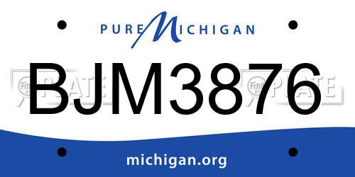 BJM3876 Michigan License Plate