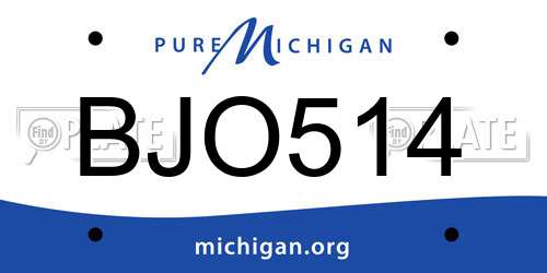 BJO514 Michigan License Plate