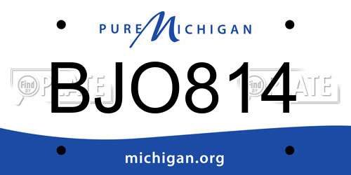 BJO814 Michigan License Plate