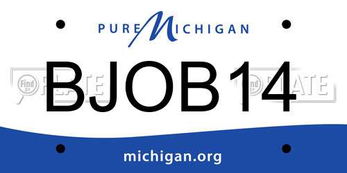 BJOB14 Michigan License Plate