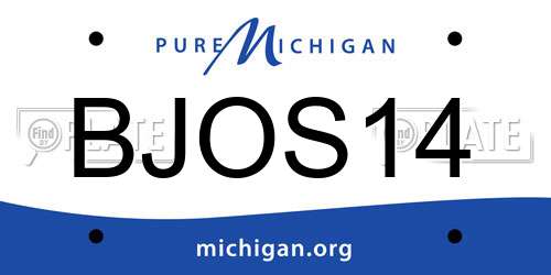 BJOS14 Michigan License Plate