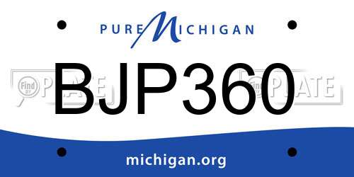 BJP360 Michigan License Plate