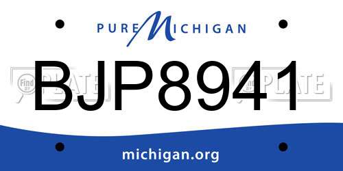 BJP8941 Michigan License Plate