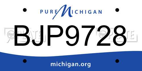 BJP9728 Michigan License Plate