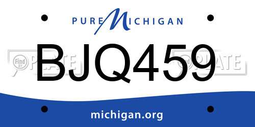 BJQ459 Michigan License Plate