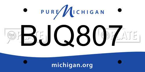 BJQ807 Michigan License Plate