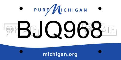 BJQ968 Michigan License Plate