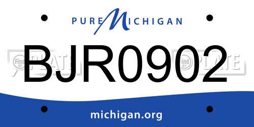 BJR0902 Michigan License Plate