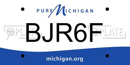 BJR6F Michigan License Plate