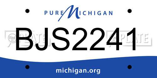 BJS2241 Michigan License Plate