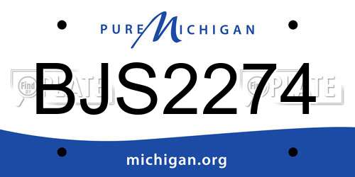 BJS2274 Michigan License Plate