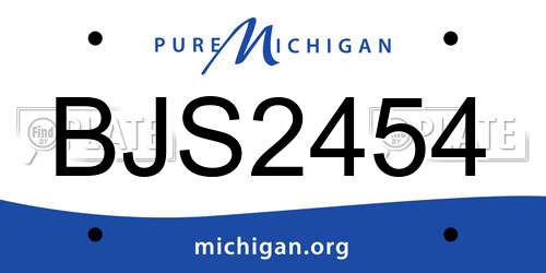 BJS2454 Michigan License Plate
