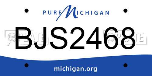 BJS2468 Michigan License Plate