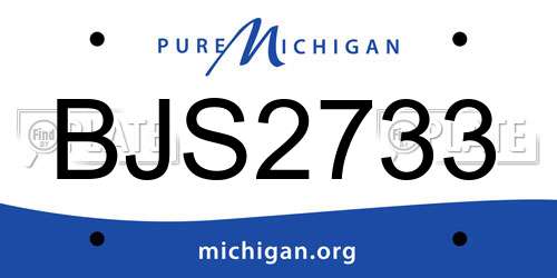 BJS2733 Michigan License Plate
