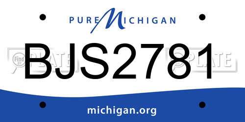 BJS2781 Michigan License Plate