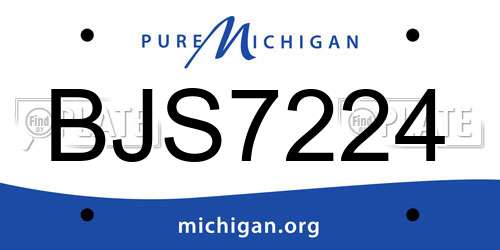 BJS7224 Michigan License Plate