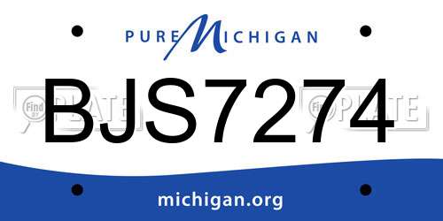 BJS7274 Michigan License Plate