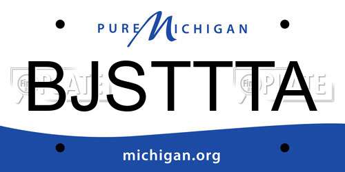 BJSTTTA Michigan License Plate