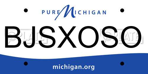 BJSXOSO Michigan License Plate