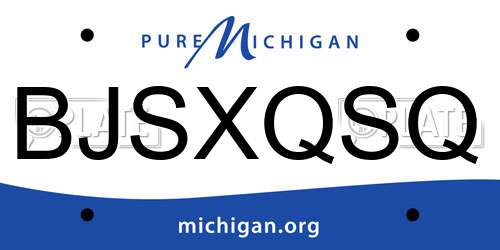 BJSXQSQ Michigan License Plate