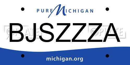 BJSZZZA Michigan License Plate