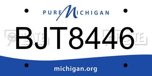 BJT8446 Michigan License Plate