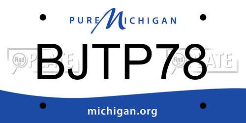 BJTP78 Michigan License Plate