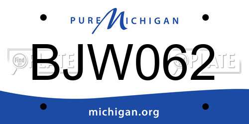 BJW062 Michigan License Plate