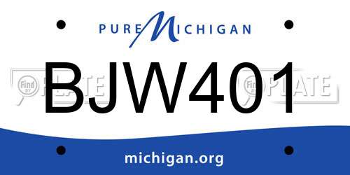 BJW401 Michigan License Plate