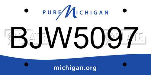 BJW5097 Michigan License Plate