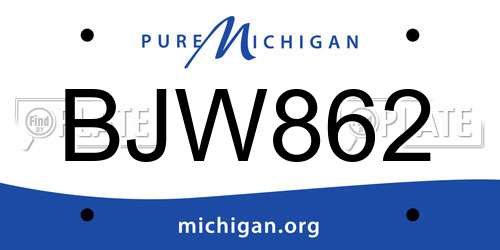 BJW862 Michigan License Plate