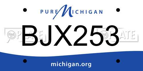 BJX253 Michigan License Plate