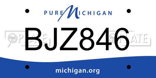 BJZ846 Michigan License Plate