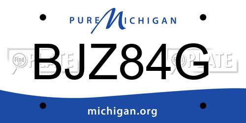 BJZ84G Michigan License Plate