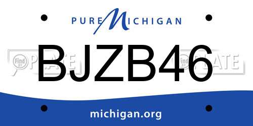 BJZB46 Michigan License Plate