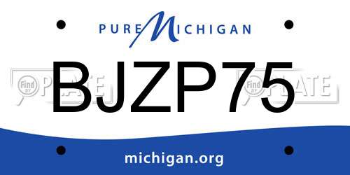 BJZP75 Michigan License Plate