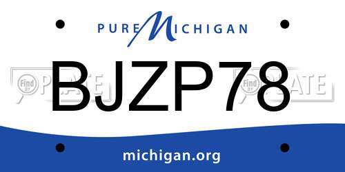 BJZP78 Michigan License Plate