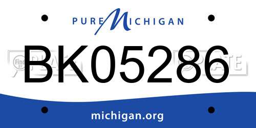 BK05286 Michigan License Plate