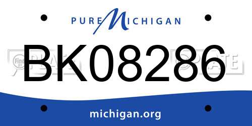 BK08286 Michigan License Plate