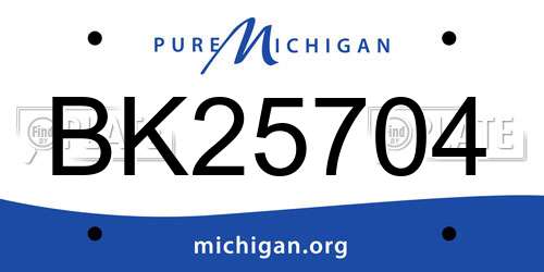 BK25704 Michigan License Plate